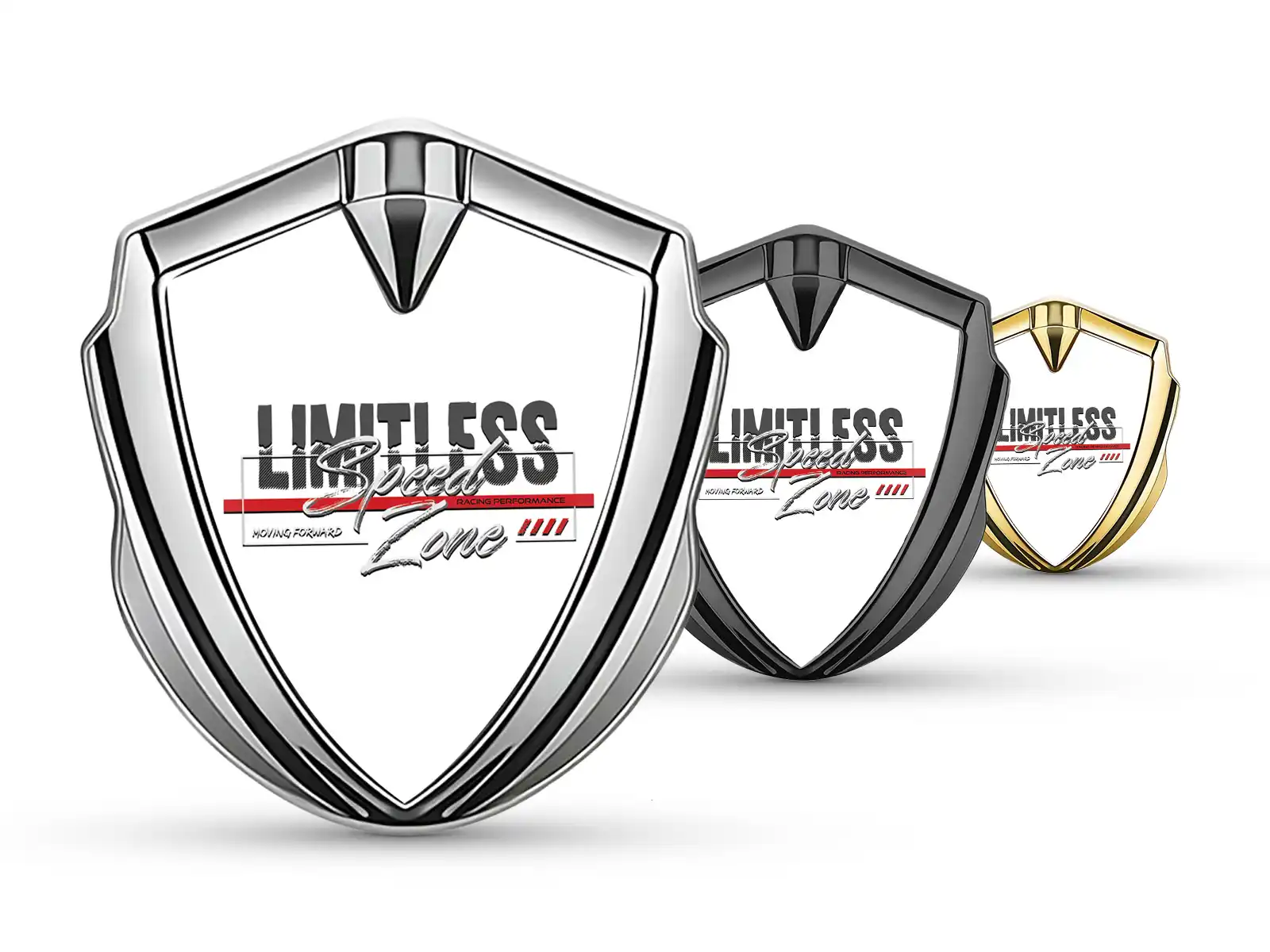 Metal Emblem Badge Racing Inspired Glossy